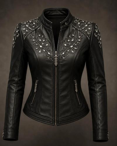 Women black genuine leather - black,